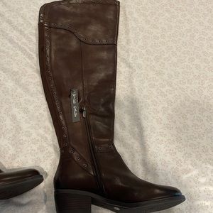 Tall over the knee leather boots